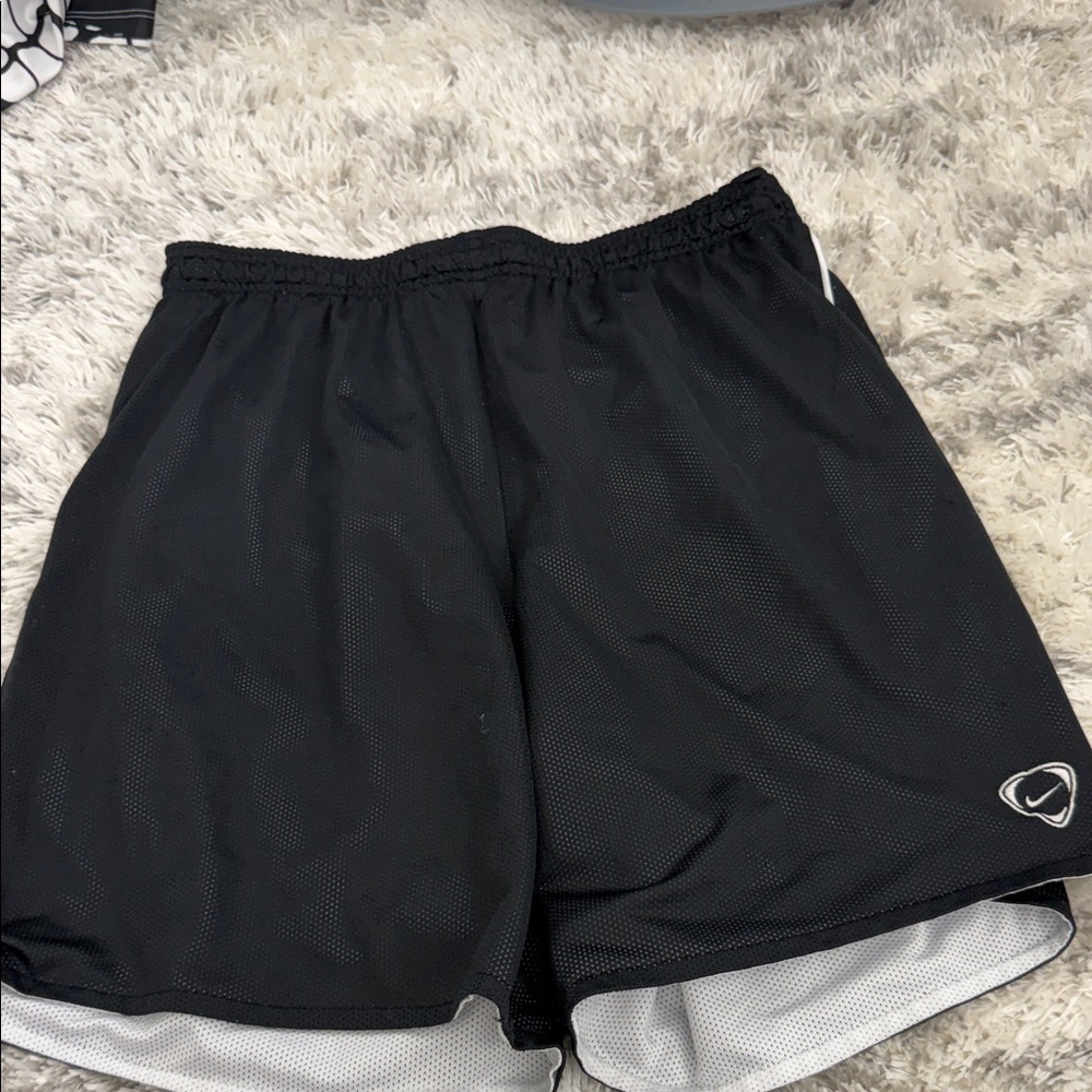 Nike Black Mesh Athletic Shorts with White Liner
